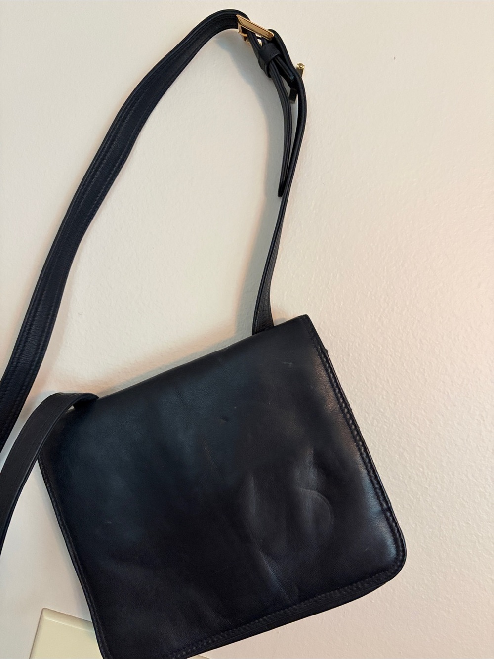 Talbots Classic navy  Leather Crossbody Bag -